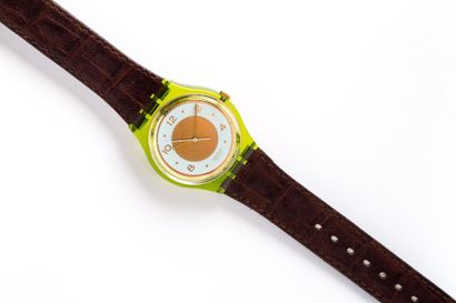 SWATCH Swatch

Vers 1991

GG114

Galleria

Diam: 34mm

Bracelet en cuir véritable

Etui

Pile...