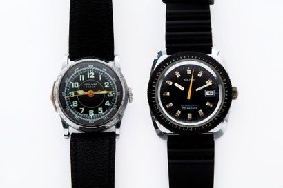 Lot de deux montres: Lot de deux montres: 

Ormont Lever

Vers 1960

Boitier chromé...