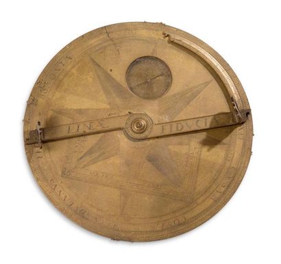 null Very interesting surveyor's compass signed CAESAR.COSTA.MIRANDOLANUS.. FECIT..BONONIAE..ANNO...
