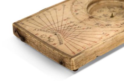 null ~Rare rectangular diptych sundial in ivory signed Albrecht Karner
The top is...