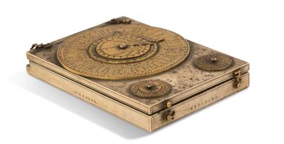 null Very fine, rare diptych sundial in ivory Dated 1569
This features a gilt metal...