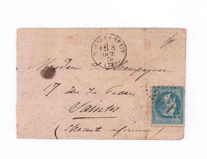 null 8 OCTOBRE 1870
20c lauré obl. GC 2161 càd MAGNY-EN-VEXIN 8 OCT. 70 sur enveloppe...