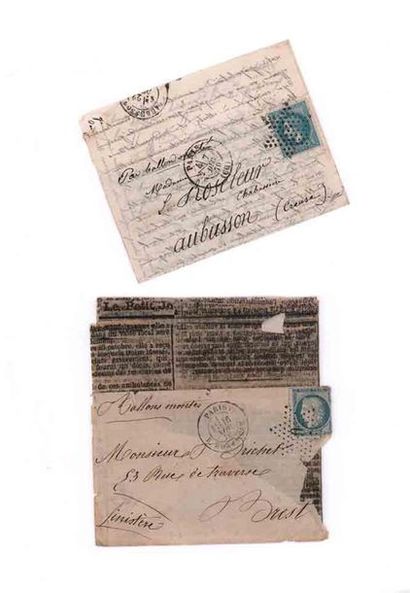 null 7 DECEMBRE 1870
20c lauré obl. étoile PARIS (60) sur Lm d'Alfred ROSELEUR adressée...