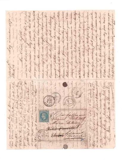 null 30 DECEMBER 1870
20c laureate obl. full star with rare road stamp 3e-PARIS -1...