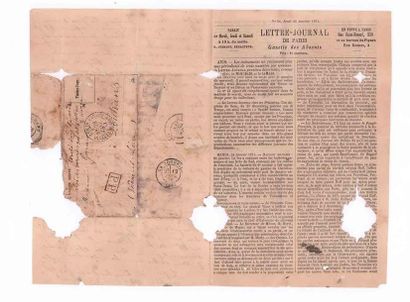 null 26 JANUARY 1871

Stamp fallen by immersion on GA n°32 of 26 January 1871. Lm...