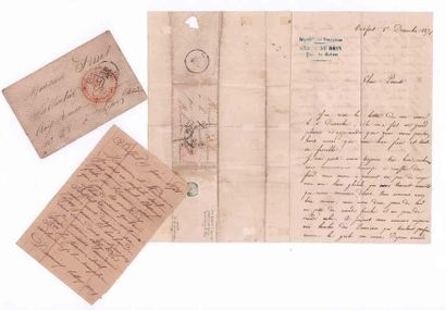 null 
- Envelope with a red stamp of the LYONNAIS COMMITTEE FOR MILITARY INJURIES,...