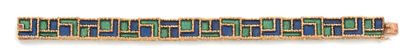FRED Geometric bracelet,
Blue and green enamel, 18K (750) gold
Signed - Master stamp...