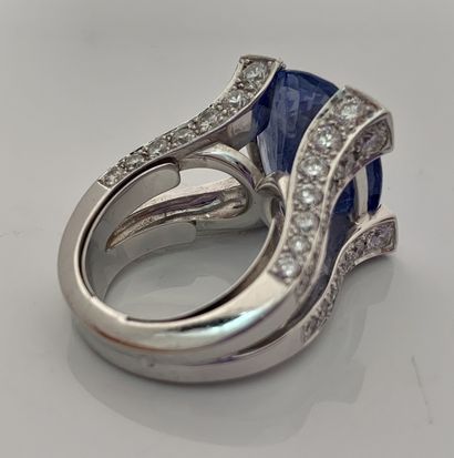 null RING "SAPHIR"
Oval sapphire, setting with brilliants
18K (750) white gold
Sapphire...