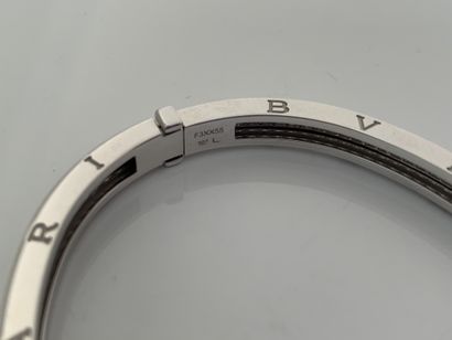 BULGARI «B ZÉRO 1» Bracelet diamants, or gris 18K (750)
Signé et numéroté
Documents...