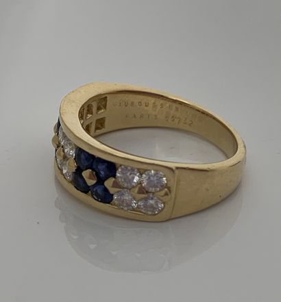 MAUBOUSSIN Ring brilliant-cut diamonds and sapphires
18K (750) yellow gold
Signed...