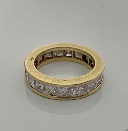 null ALLIANCE "DIAMONDS"
Princess cut diamonds, 18K (750) yellow gold
Td. : 52 -...
