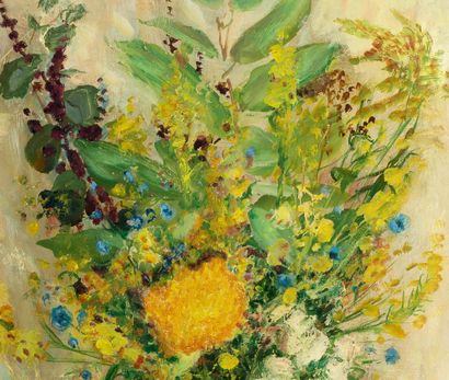 9* LE PHO (1907-2001) 
Fleurs de printemps dans un vase à pied


Huile sur isorel,...