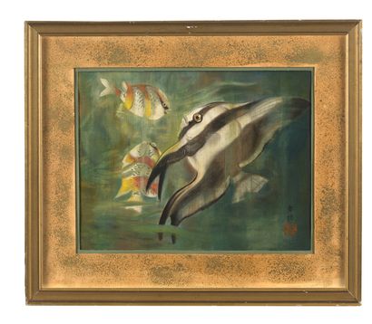 LE PHO (1907-2001) 
Three Fish 


Ink and color on silk, signed lower right 

9 1/8...