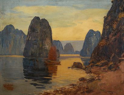 NGUYEN MAI THU (XXE SIÈCLE) 
Along Bay with ochre reflections


Oil on canvas, signed...