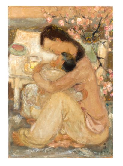 LE PHO (1907-2001) 
Maternité, circa 1950


Huile, encre et couleurs sur soie, signée...