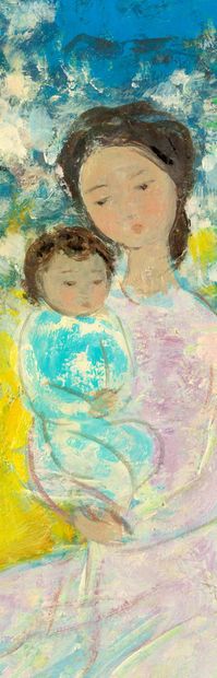 10* VU CAO DAM (1908-2000) 
Maternité, 1978


Huile sur toile, signée et datée en...