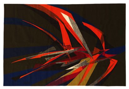 Robert Wogensky (1919-2019) «VENT DEBOUT»
Grande tapisserie d'Aubusson
Tissage basse...