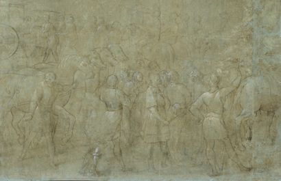 Ecole Hollandaise du XVIe siècle Scène de triomphe
Black chalk heightened with white...