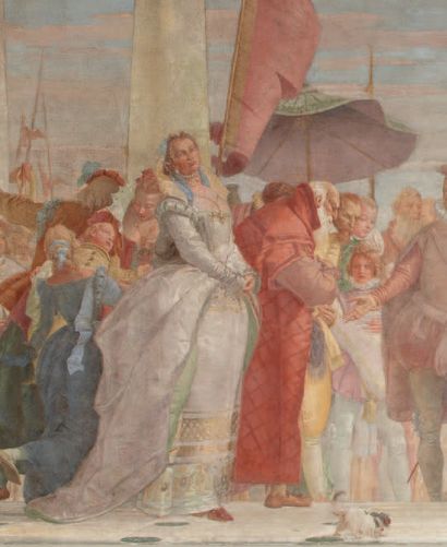 Giovanni Domenico TIEPOLO Venise, 1727 - 1804 Recto: Etude pour la visite du roi...