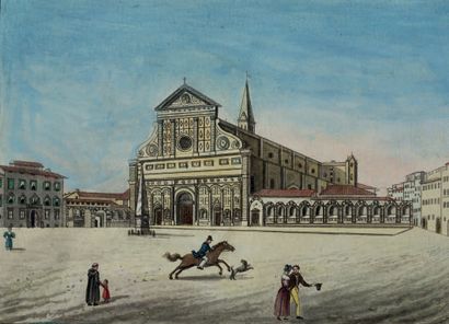 Ecole Italienne du XVIIIe siècle Carnet de vues de villes italiennes
Gouaches sur...