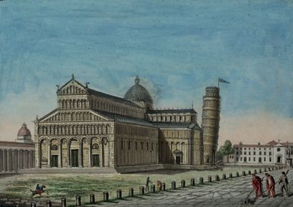 Ecole Italienne du XVIIIe siècle Notebook of Italian cities' views
Gouache on engraved...