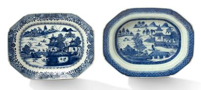 CHINE ET CHINE POUR LE VIETNAM 
Lot de six porcelaines de Hue en bleu-blanc, comprenant...