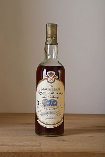 null 1 B WHISKY ROYAL MARRIAGE 1948-1961 75 Cl 43% (6 cm; e.l.a; importateur Corade)...