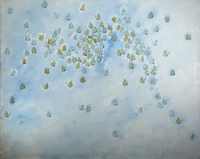 PHILIPPE PASQUA (né en 1965) 
Papillons, 2005

Acrylique et collage sur toile, signée...