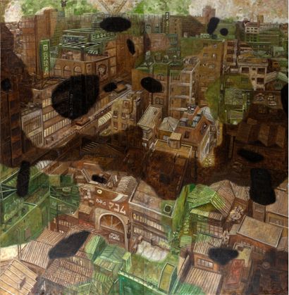 OSCAR SATIO OIWA (né en 1965) 
Comouflage, 2000

Diptych, mixed media on canvas,...