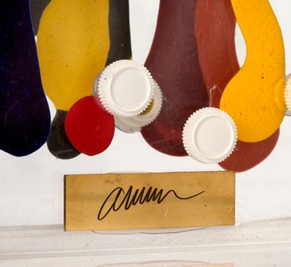 FERNANDEZ ARMAN (1928 - 2005) 
Frago Aqua

Tubes de peinture et plexiglass, signé...