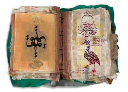 CHAYAN KHOI (né en 1963) 
来自土耳其科尼亚的苏菲主义旅行日记，2014年

艺术家在各种材料上的书法，包括陶瓷、山羊皮、插图、金箔和古代微型图画，60页羊皮纸和皮肤。

120...