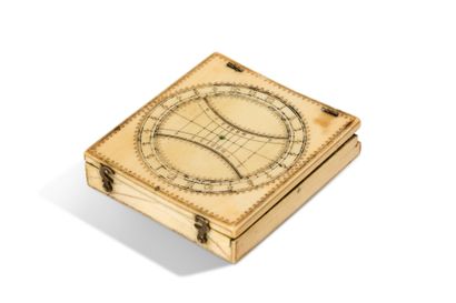 null DYPTIC ASTRONOMIC COMPENDIUM in ivory, rectangular in shape, with four hour...