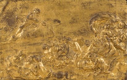 null 烫金、浮雕、鏨刻、镀金的铜板，代表着安菲特利特的凯旋。17世纪末-18世纪初
高27,5; 长44厘米 (小断裂)
相关作品
在里尔美术博物馆保存的18世纪卡斯特利的陶瓷牌匾上可以看到相同的构图(in...