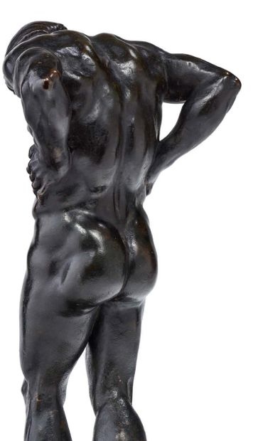 ÉCOLE ITALIENNE OU FRANÇAISE DU XVIIIE SIÈCLE 
Hercules atlantean
Bronze with brown...
