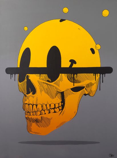 GRIS1 (né en 1981) 
Skull

Acrylique sur toile, signée en bas à droite

Acrylic on...