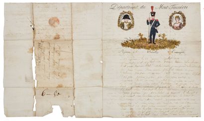 null LETTRE DE CANTINIÈRE.
L.A.S. par Jean-Nicolas NOIRON, Mayence 28 juillet 1813,...