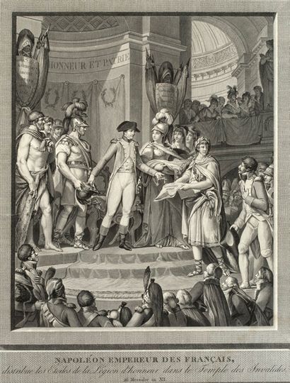 null EXCEPTIONNEL SUITE DE QUATRE GRAVURES des grandes époques du règne de Napoléon
Ier...