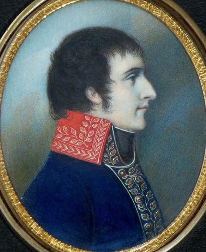 GEORGE ENGLEHEART (1750-1829 ROYAUME-UNI) Portrait miniature de Napoléon Bonaparte...