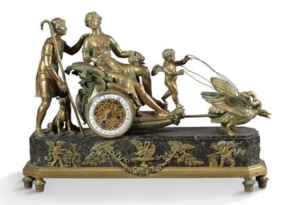 D'APRÈS ANDRÉ-ANTOINE RAVRIO (1759- 1814) Pendule dite «Elysée» en bronze ciselé...