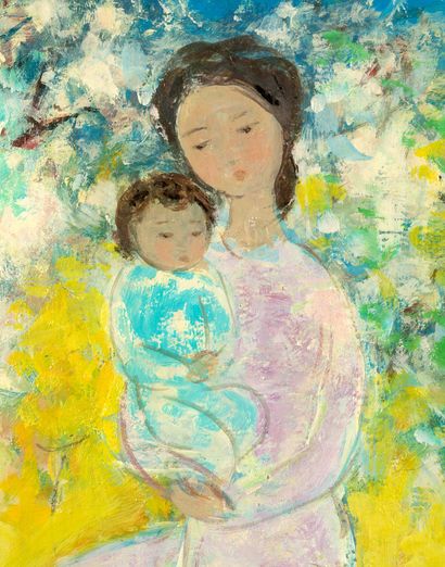 VU CAO DAM (1908-2000) 
*Maternité, 1978

Huile sur toile, signée et datée en bas...