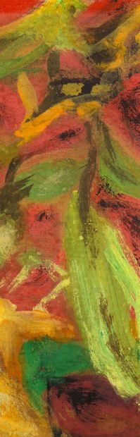 LE PHO (1907-2001) Maternité Huile, encre et couleurs sur soie, signée en bas à droite...