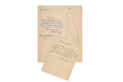 VAN DONGEN KEES (1877-1968) 
L.A.S. "Van Dongen", to Élie RICHARD; in blue ink on...
