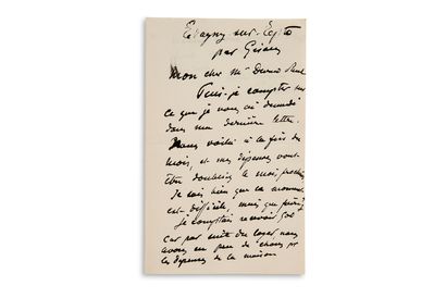 PISSARRO Camille (1830-1903) 
L.A.S. "C. Pissarro", Éragny-sur-Epte by Gisors [circa...