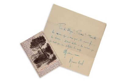 RAVEL Maurice (1875-1937) 
L.A.S. "Maurice Ravel", [circa 1928-1930], to Pierre COURTEAULT;...
