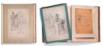 GREVIN ALFRED (1827-1892) • Album réunissant 77 dessins originaux au crayon.
Relié...