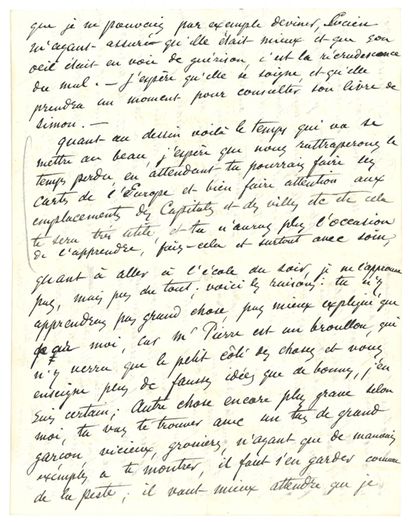 PISSARRO Camille (1831-1903) L.A.S. «C. Pissarro», Paris 25 mars 1887, à son fils
Georges...