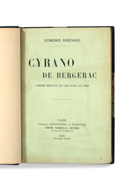 ROSTAND EDMOND (1868-1918) Cyrano de Bergerac. Comédie héroïque en cinq actes en...