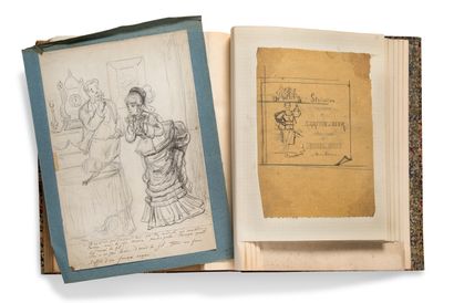 GREVIN ALFRED (1827-1892) • Album réunissant 77 dessins originaux au crayon.
Relié...