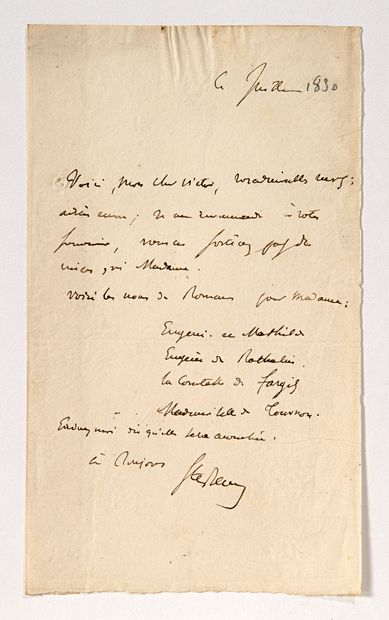 null SAINTE-BEUVE Charles-Augustin

Lettre autographe signée le 4 juillet [1830]...