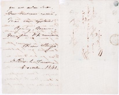 null HUGO Victor

Lettre autographe de Victor Hugo signée, Saint-Prix-la-Terrasse...